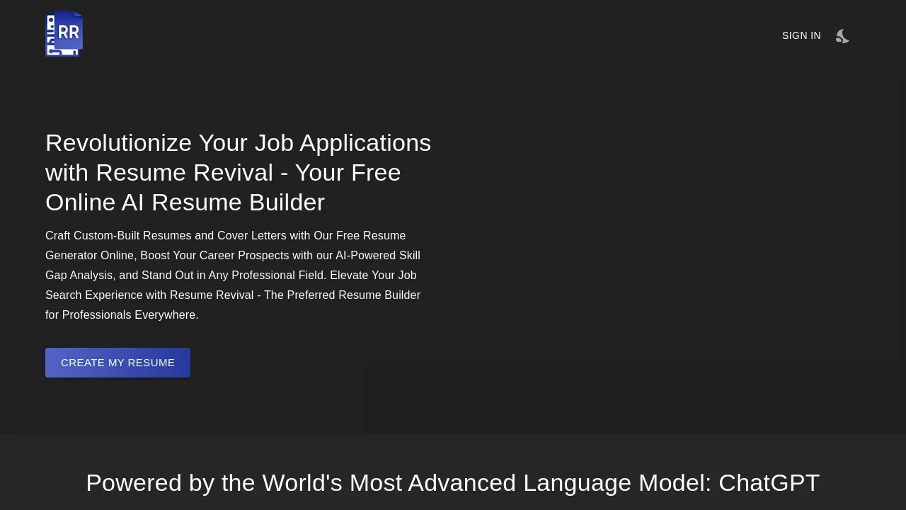 Resume revival screenshot