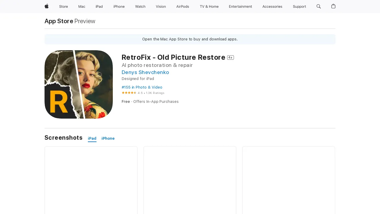 RetroFix - Old Picture Restore screenshot