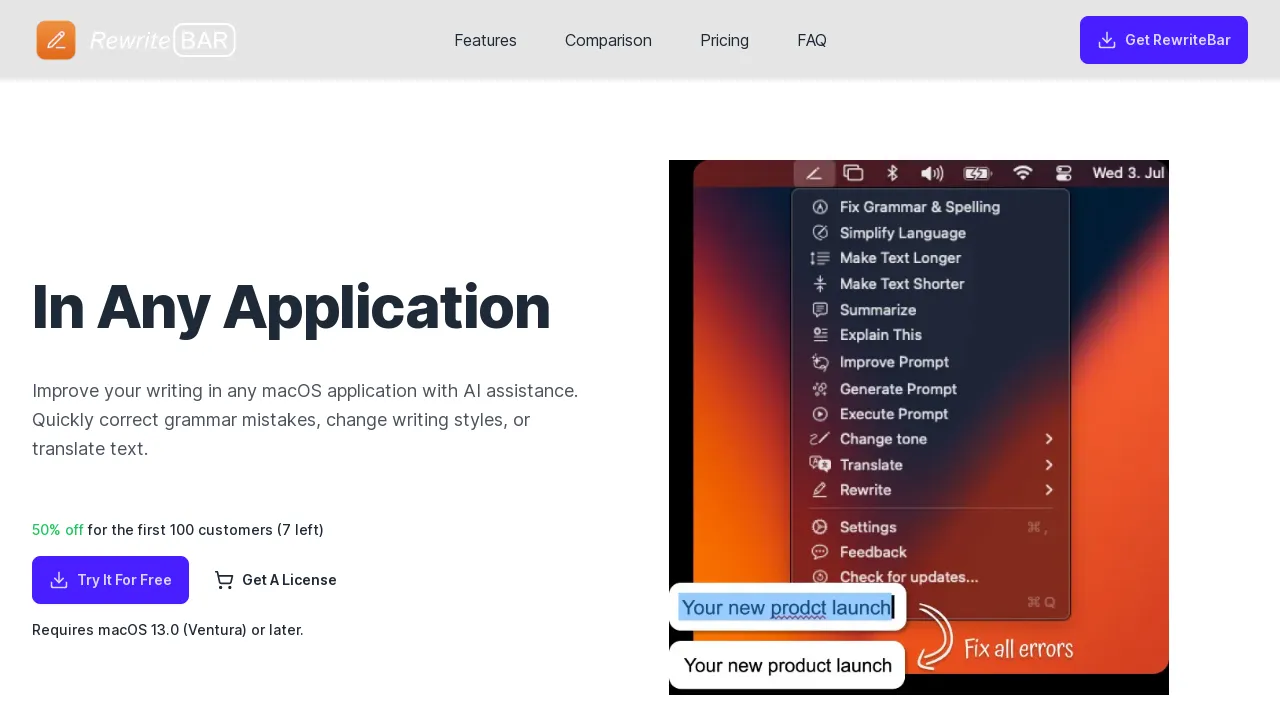 RewriteBar screenshot