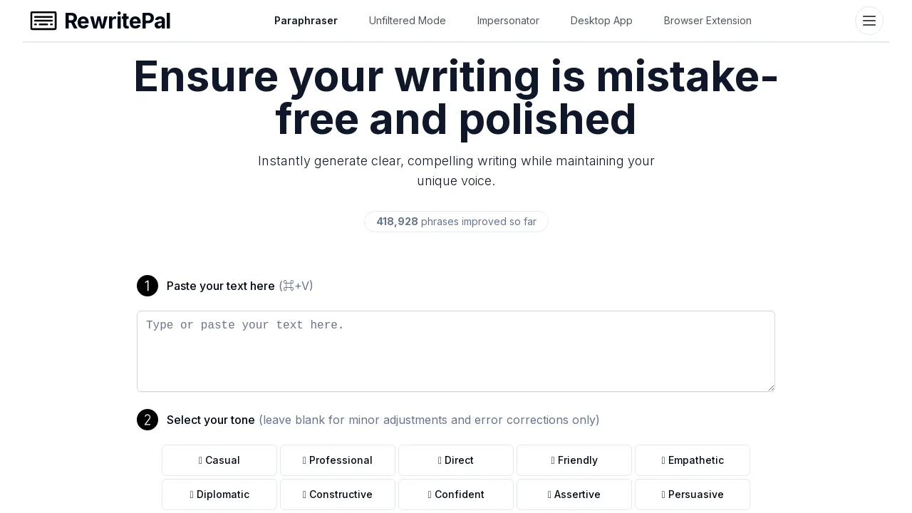 RewritePal - Free Paragraph Rewriter