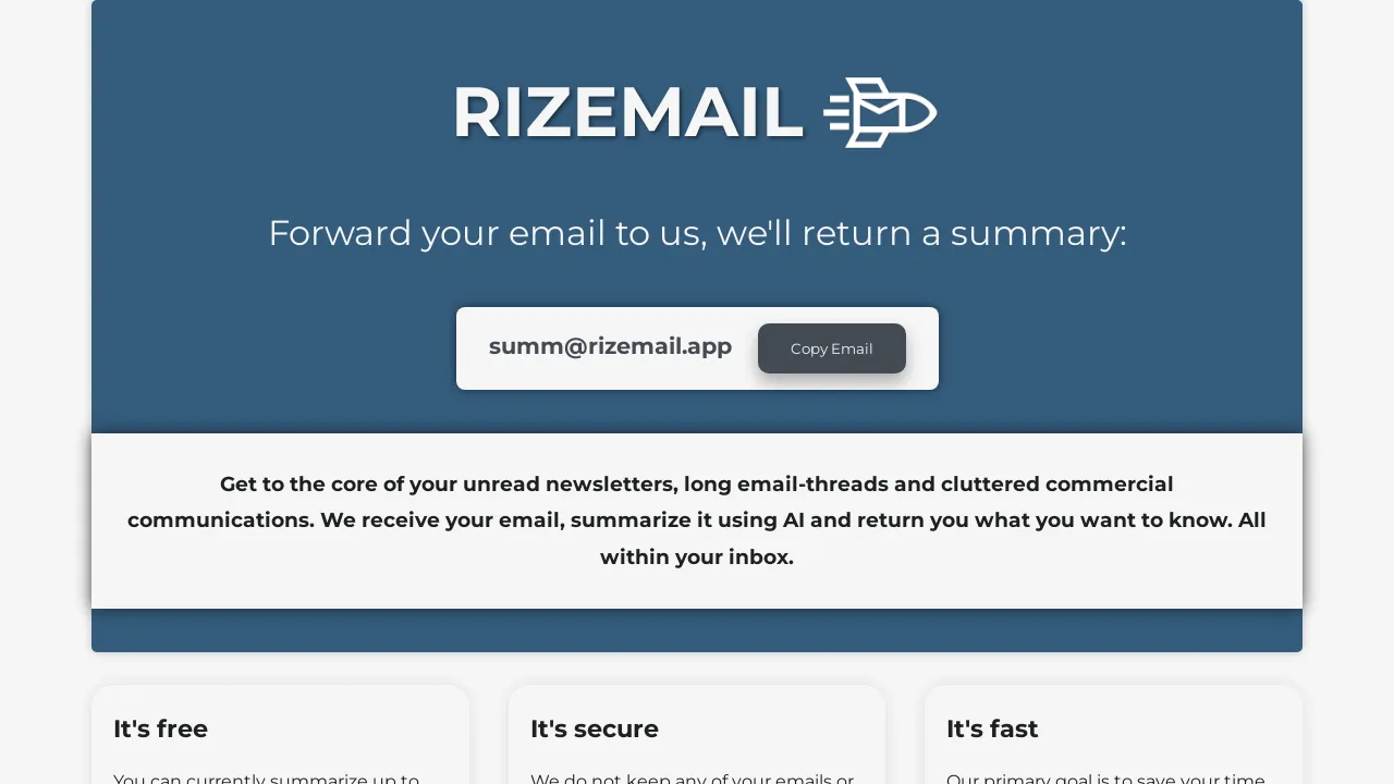 Rizemail screenshot