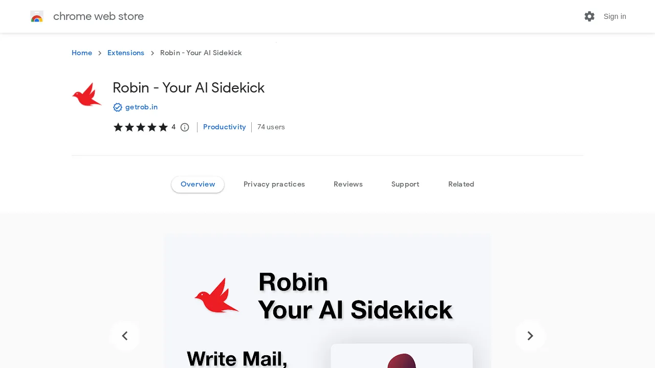 Robin Sideckick screenshot