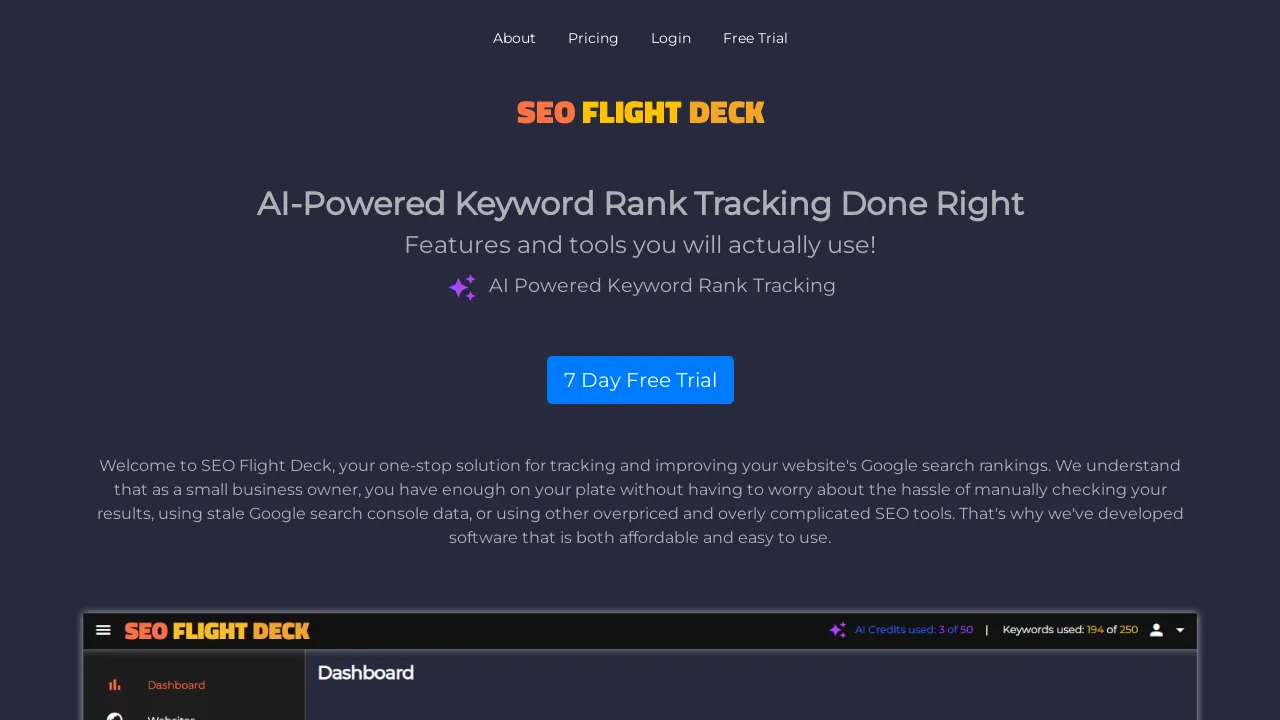 SEO Flight Deck screenshot