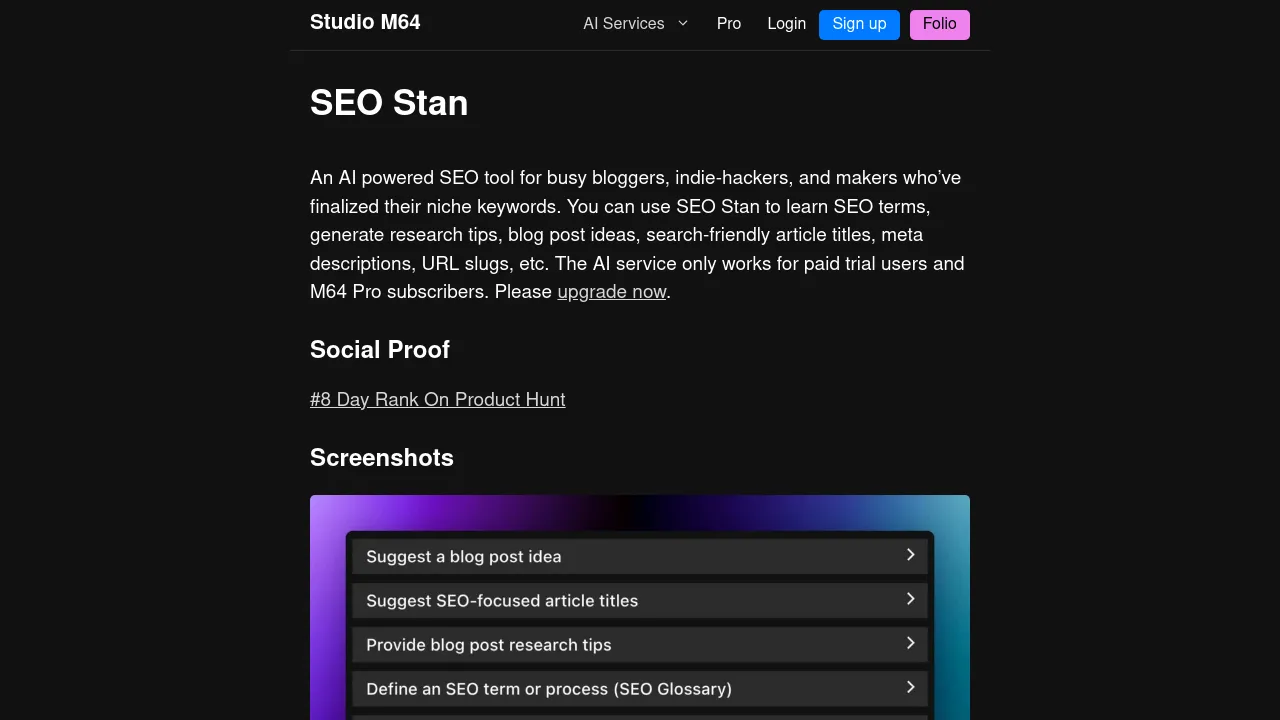 SEO Stan screenshot
