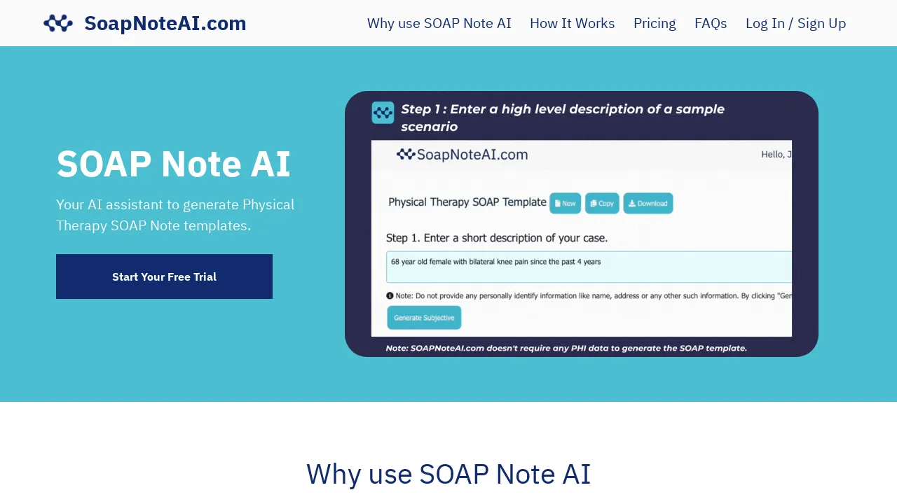SOAP Note AI screenshot