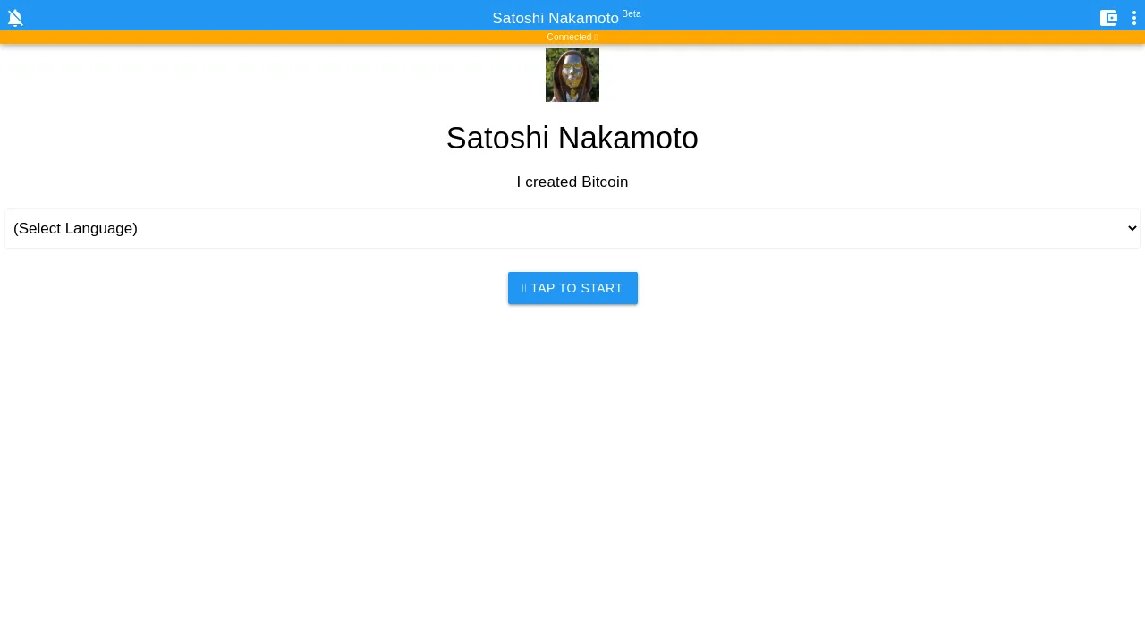 Satoshi Nakamoto Chatbot screenshot