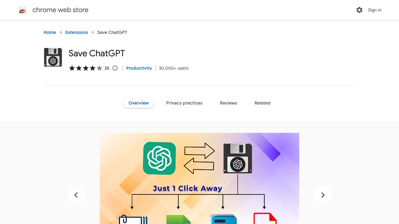 Save ChatGPT screenshot