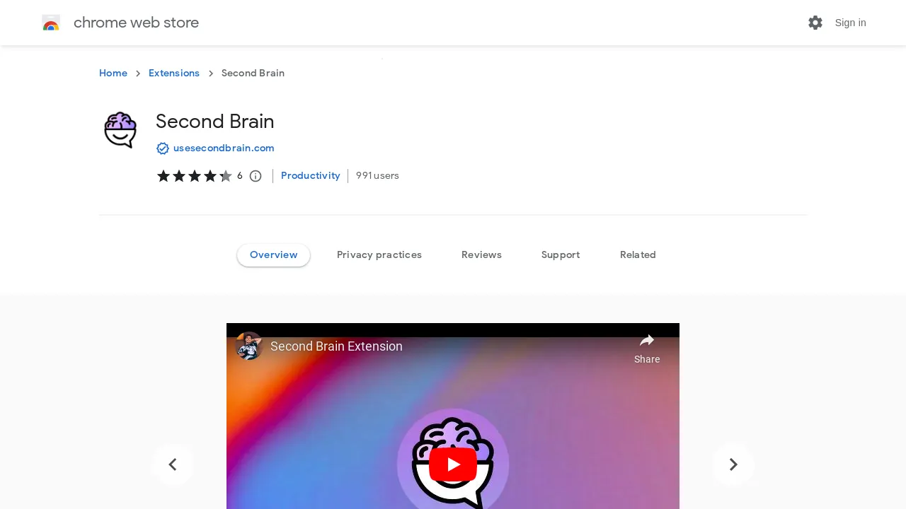 Second Brain screenshot