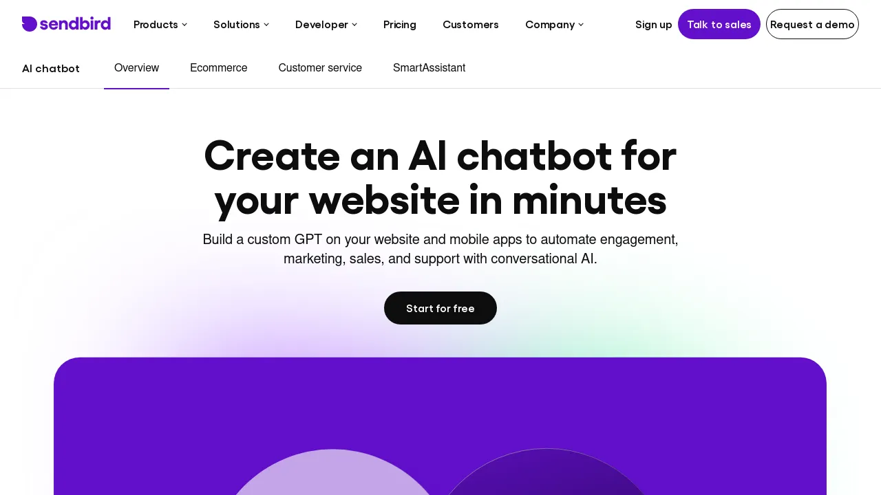 Sendbird AI chatbot screenshot