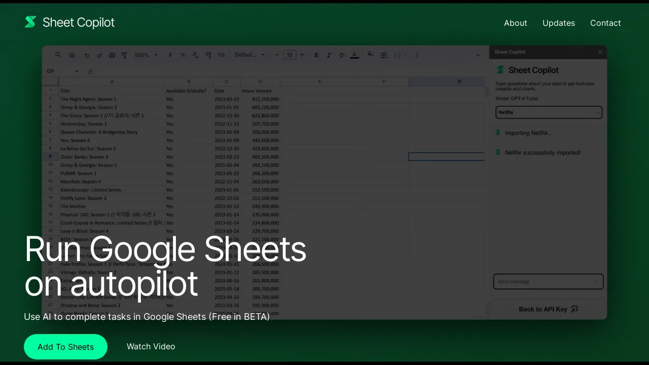 Sheet Copilot screenshot