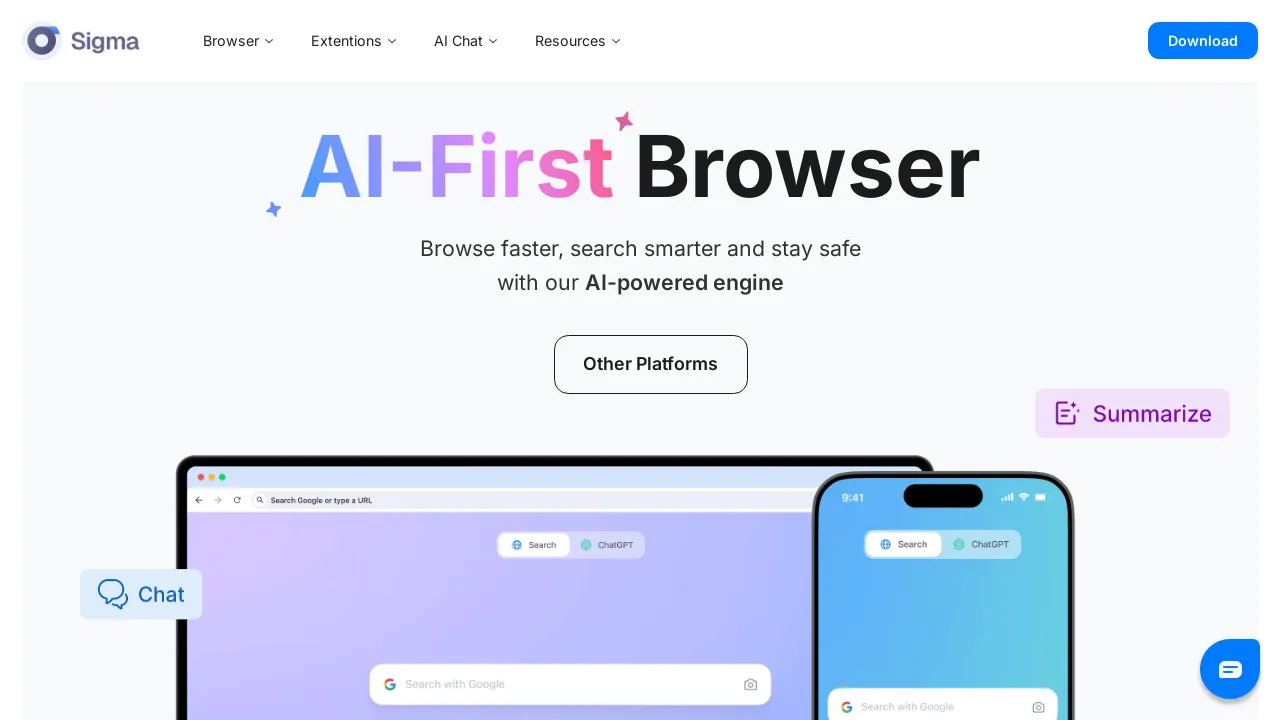 Sigma AI Browser screenshot