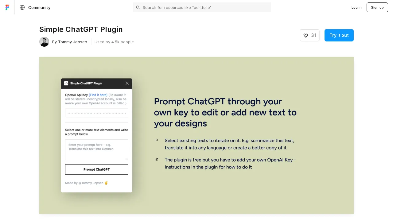 Simple ChatGPT Plugin screenshot