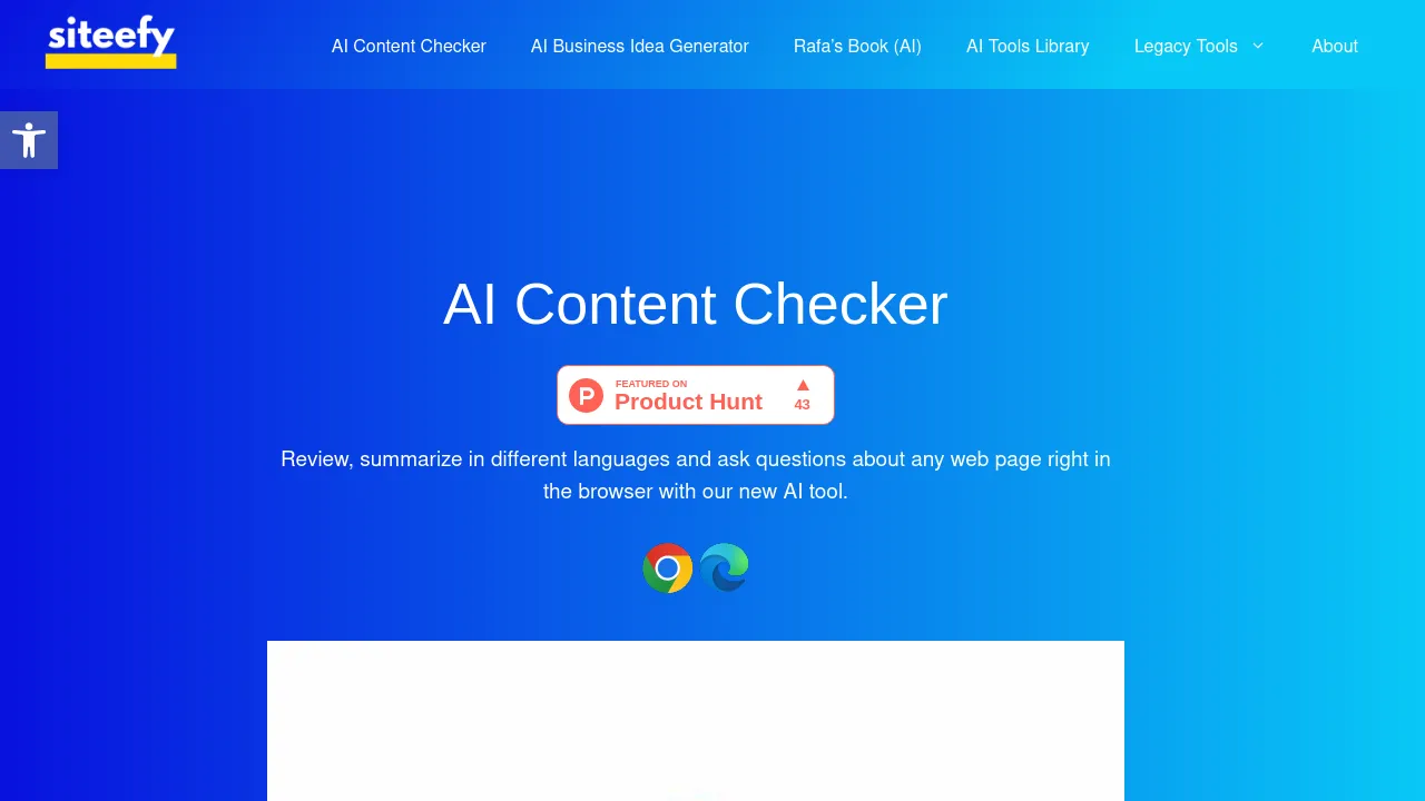 Siteefy content checker screenshot