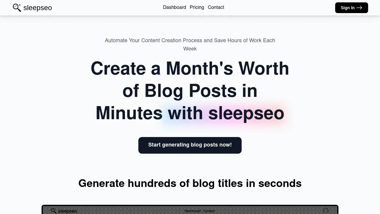 SleepSeo screenshot