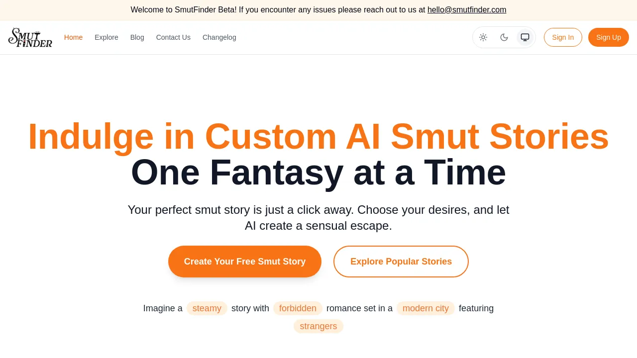 Smutfinder - AI Smut Story Generator screenshot