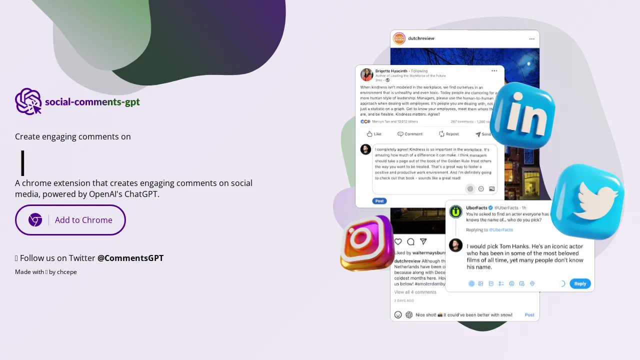 Social Comments GPT screenshot