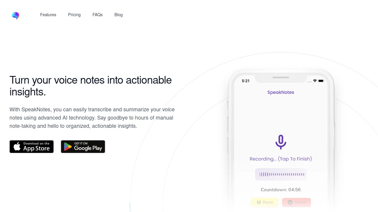 SpeakNotes screenshot