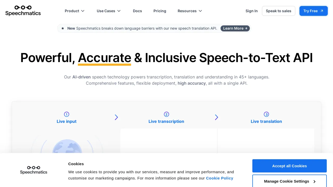 Speechmatics screenshot