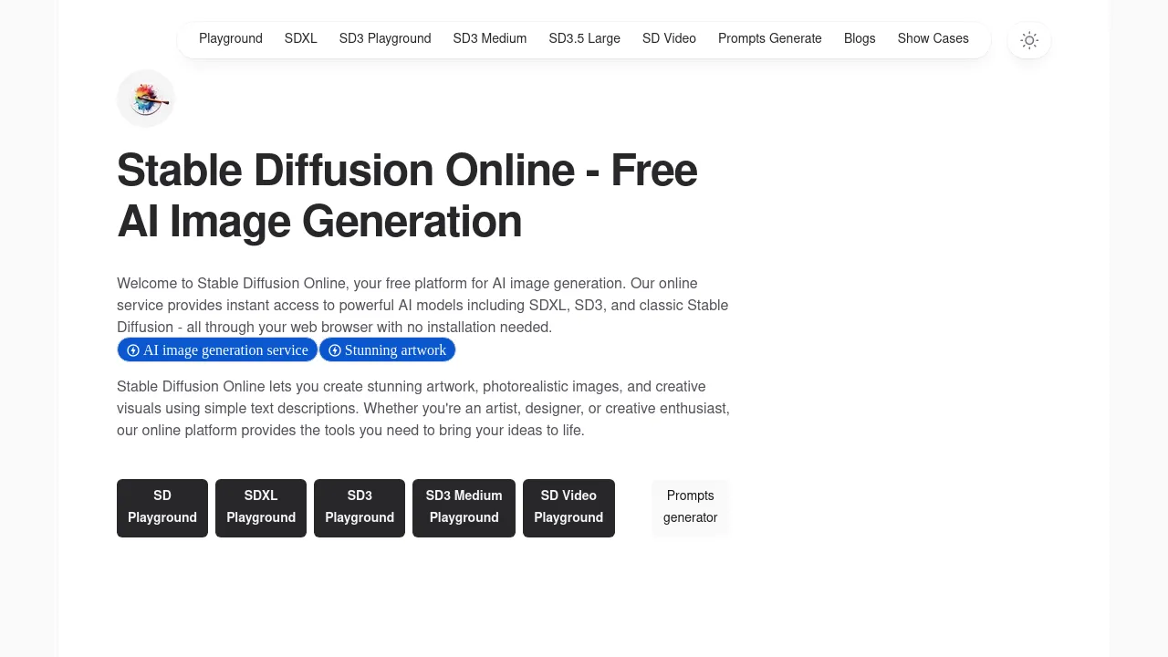 Stable Diffusion Online - Free AI Image Generation screenshot
