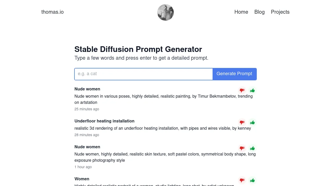 Stable Diffusion Prompt Generator screenshot