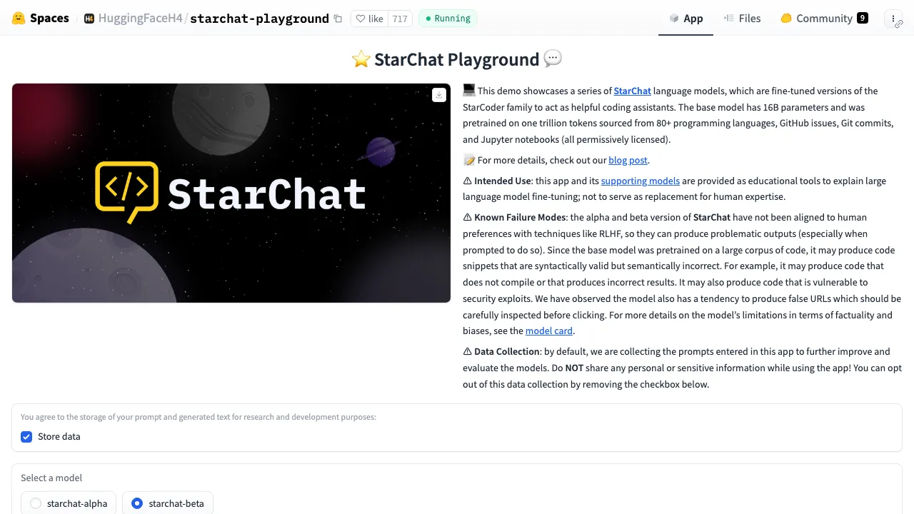 StarChat screenshot