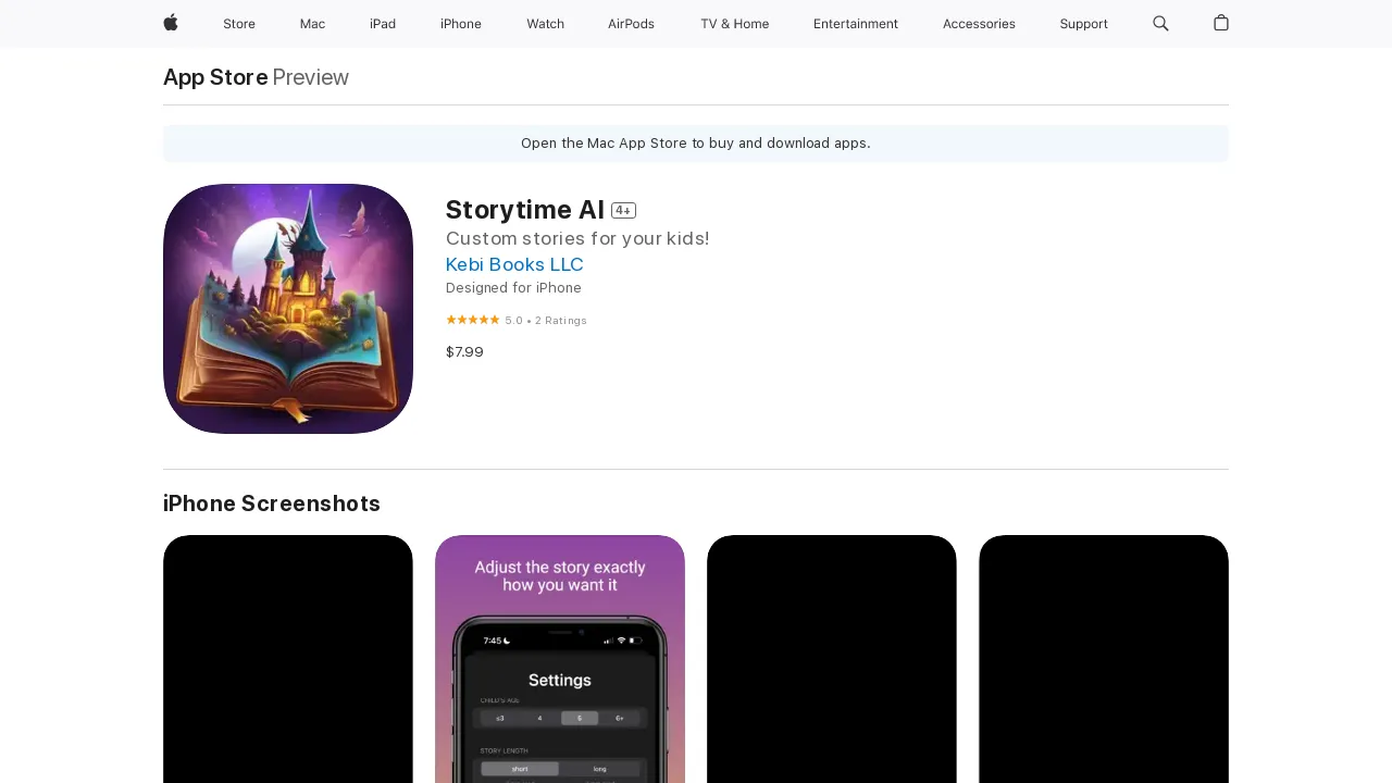 Storytime AI screenshot