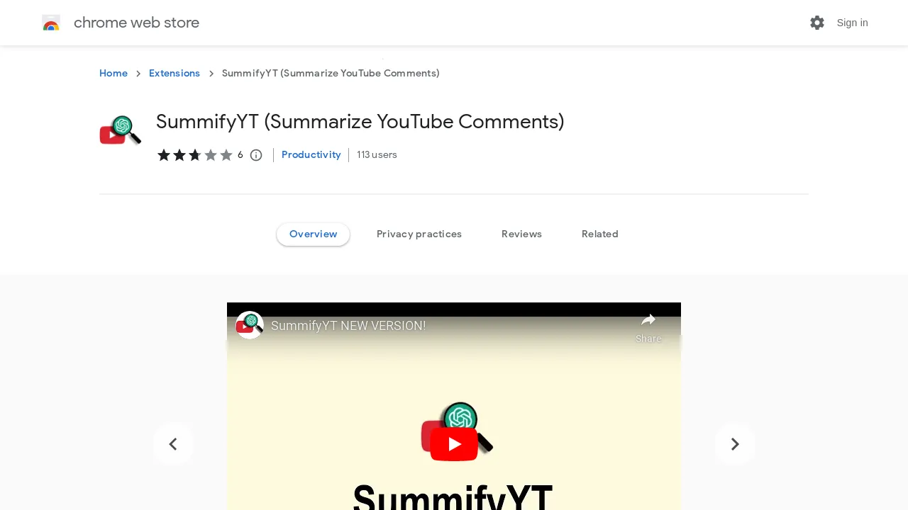 SummifyYT screenshot