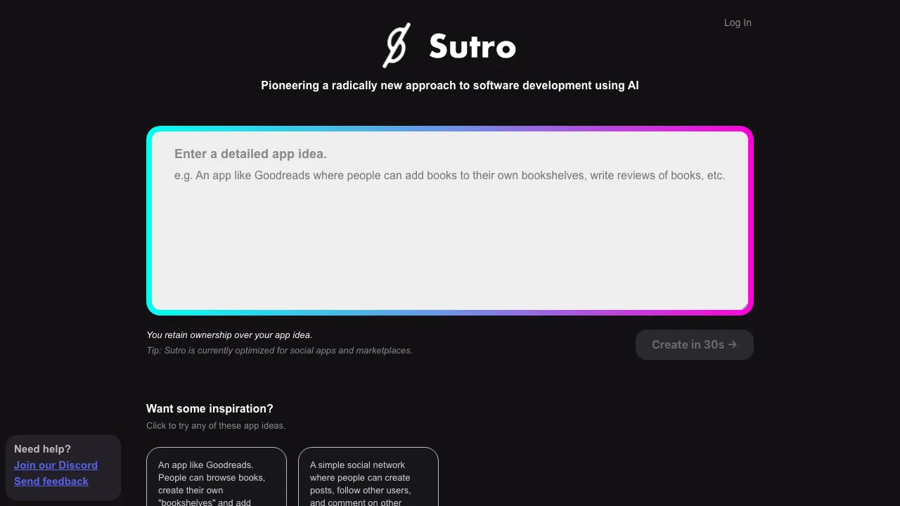 Sutro screenshot