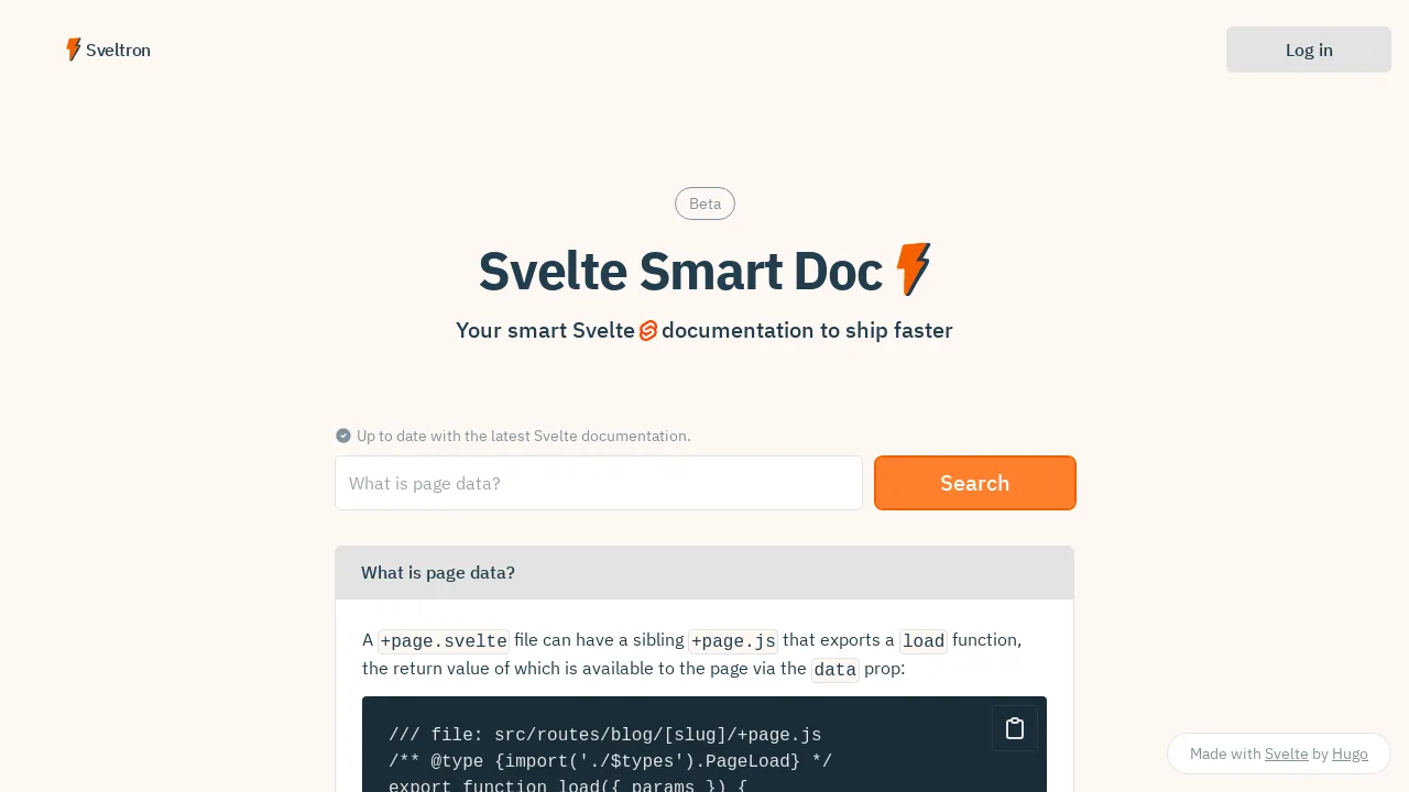 Sveltron screenshot