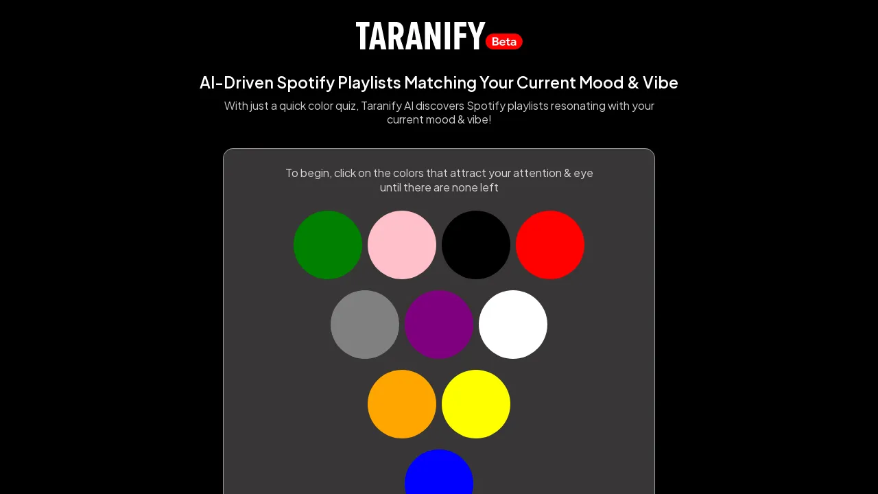 Taranify screenshot