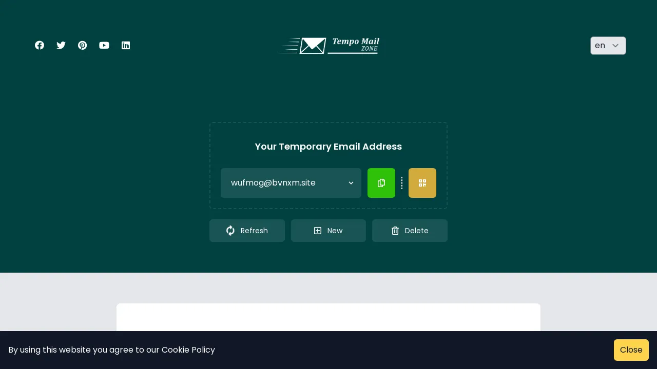 Tempo Mail Zone - temp mail generator screenshot