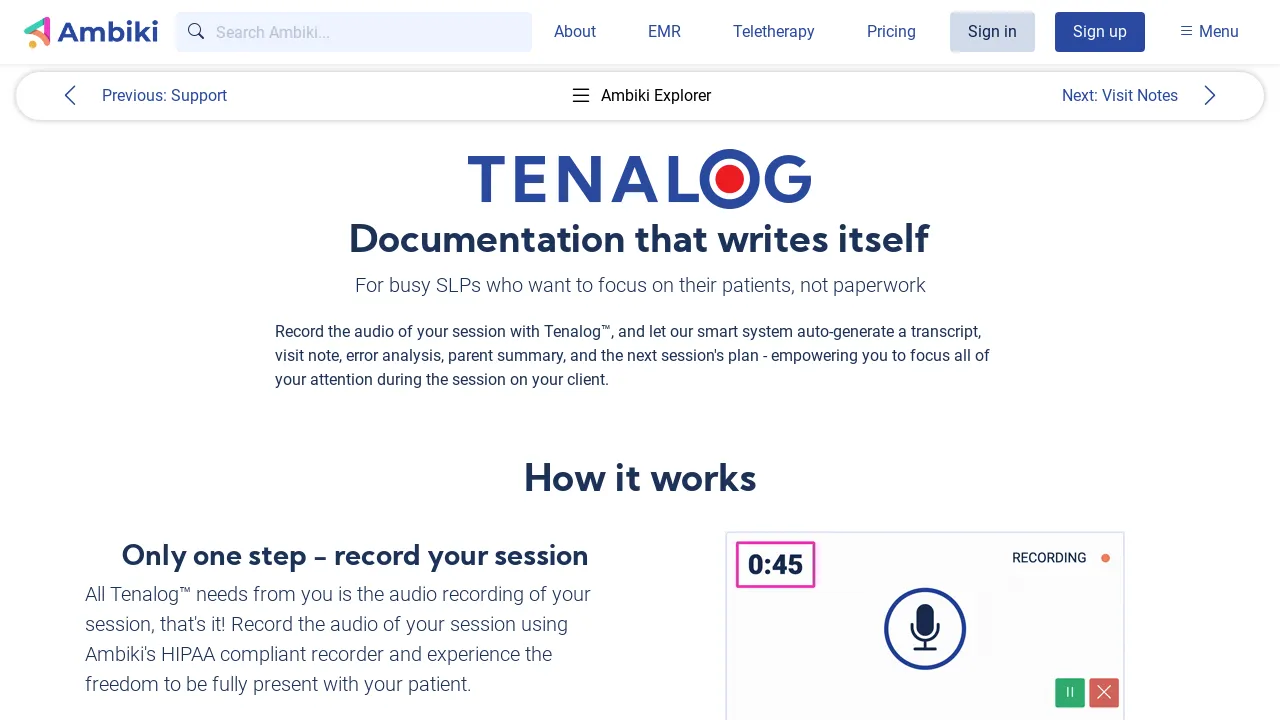 Tenalog screenshot