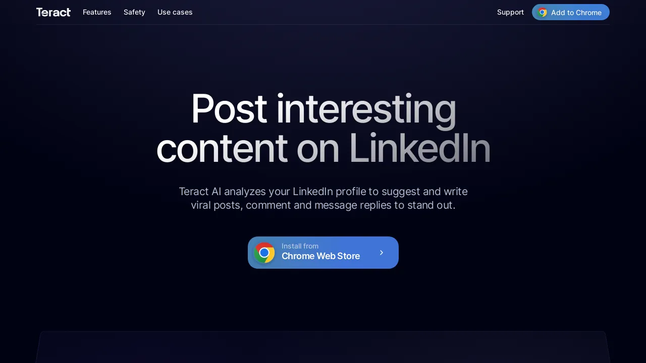 Teract LinkedIn AI Extension screenshot
