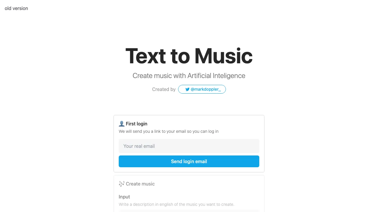 Texttomusic screenshot