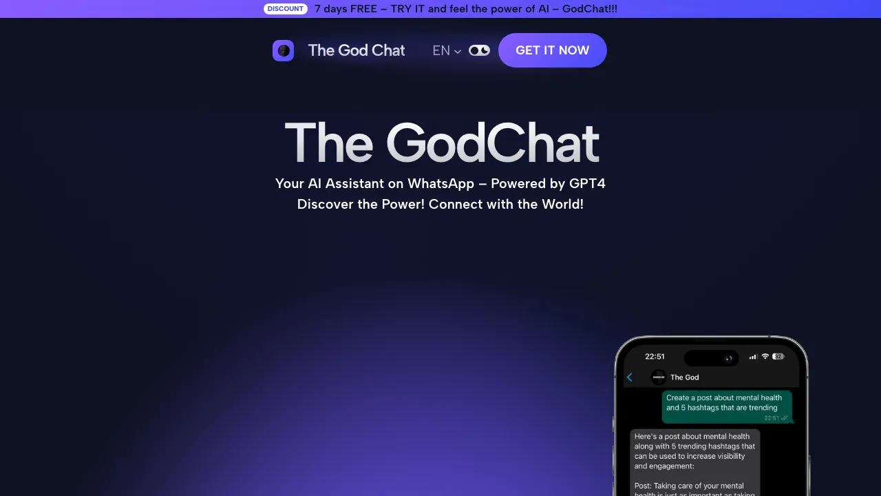 The GodChat screenshot