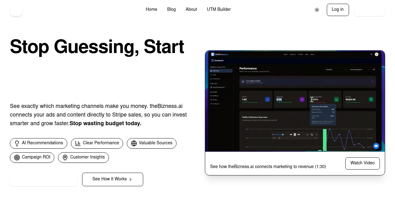 TheBizness.ai screenshot