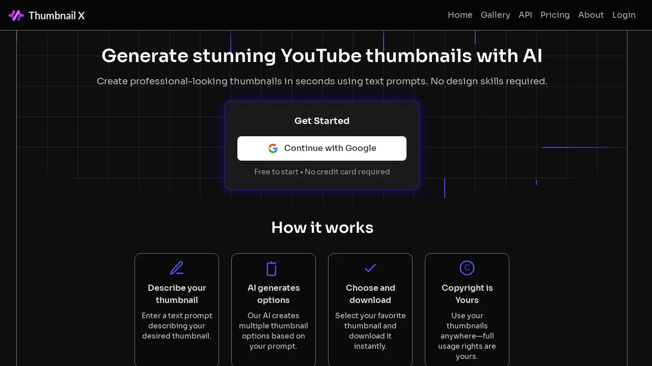 Thumbnail X screenshot