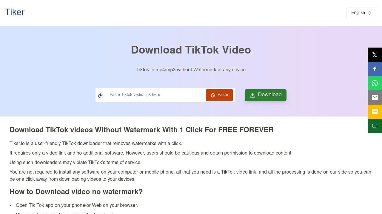 Tiker.io screenshot