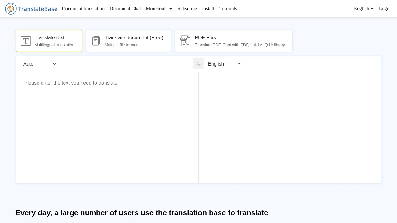 TranslateBase screenshot