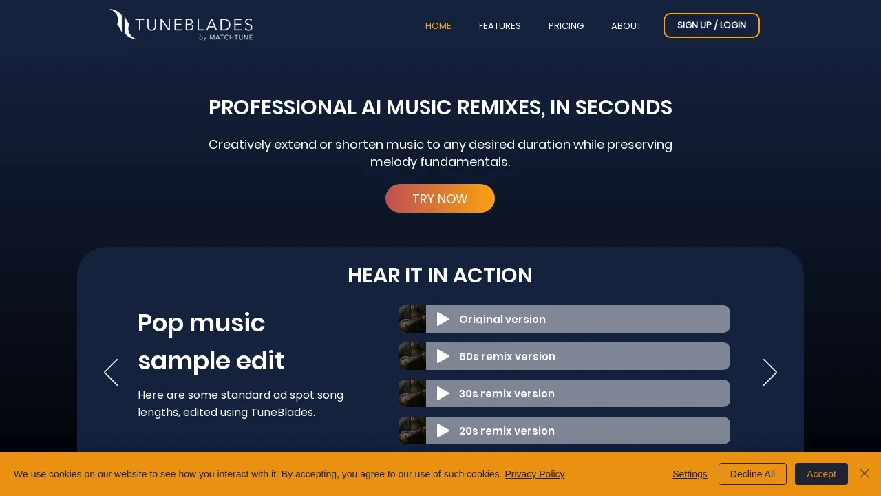 TuneBlades screenshot