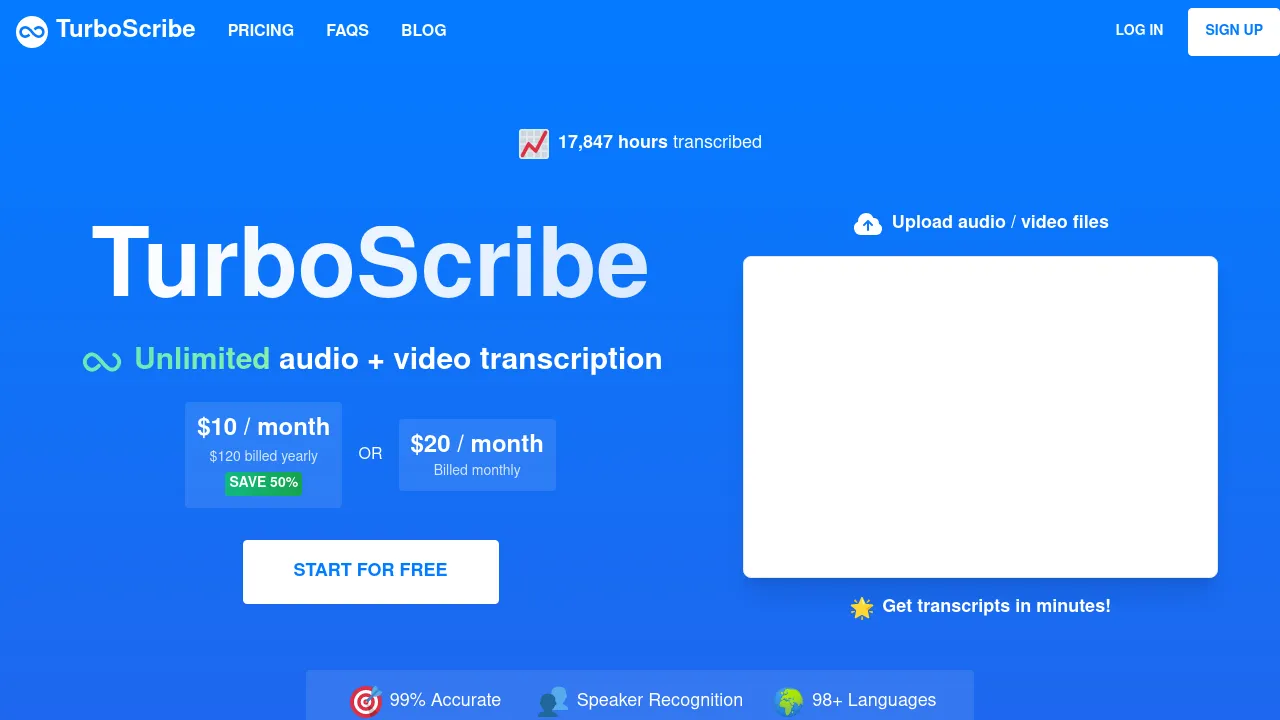 TurboScribe screenshot