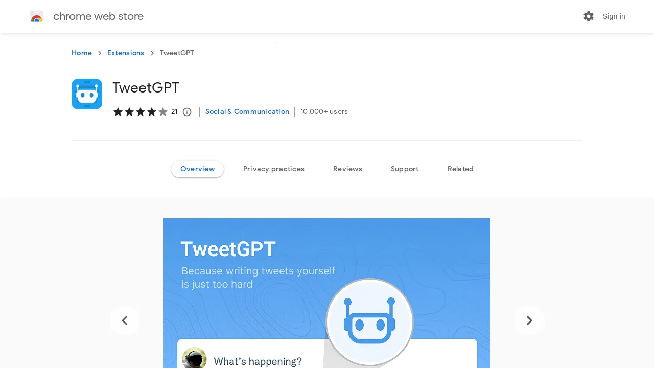 TweetGPT screenshot