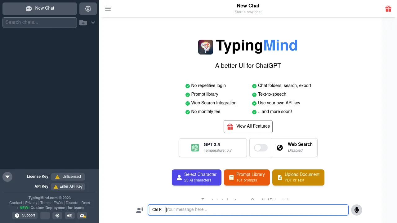 Typing Mind screenshot