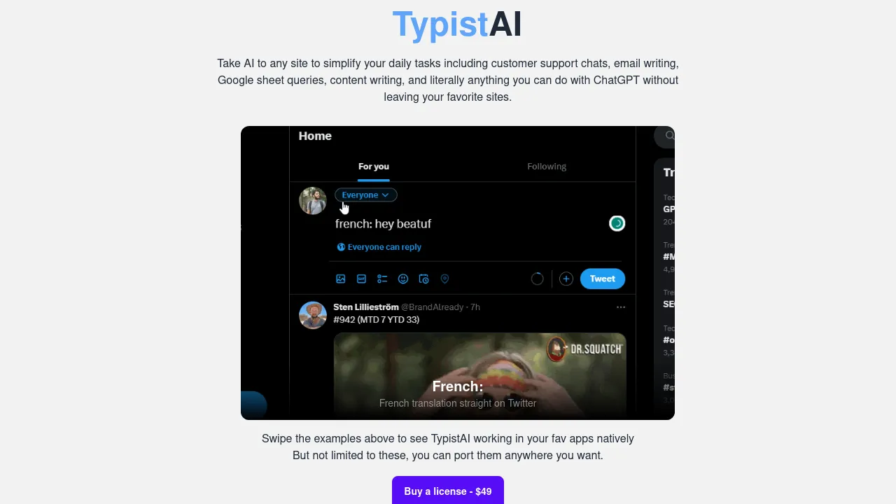 Typistai screenshot