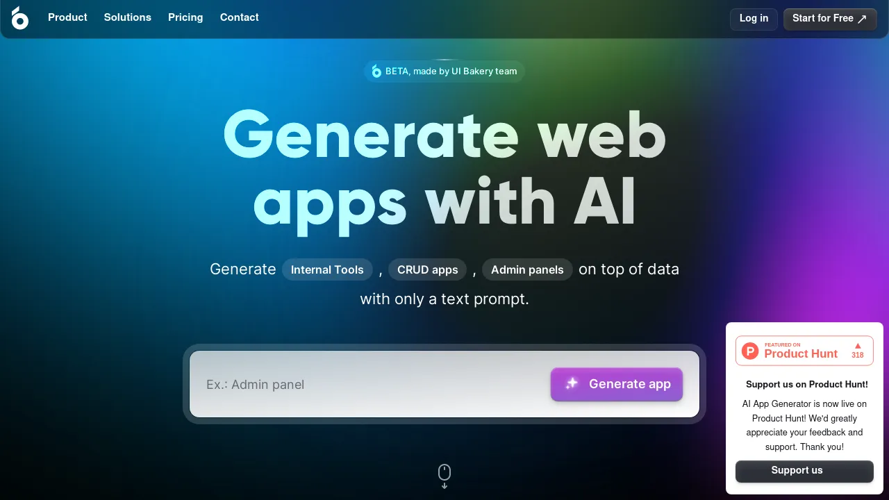 UI Bakery AI Apps screenshot