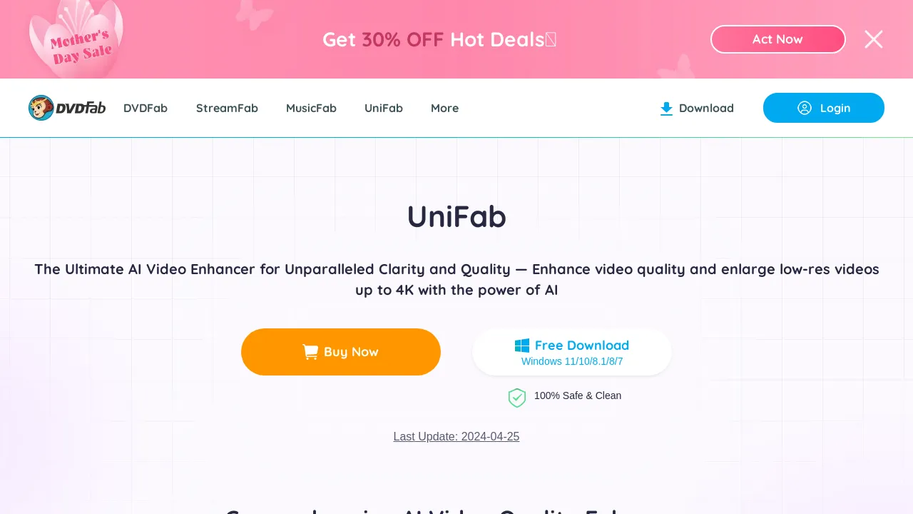 UniFab Video Enhancer screenshot