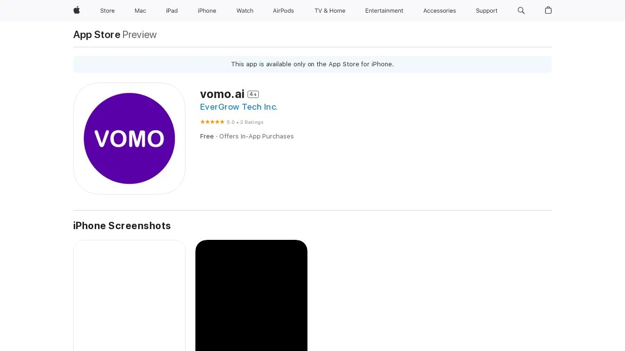 VOMO screenshot