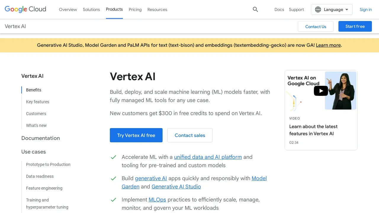 Vertex AI screenshot
