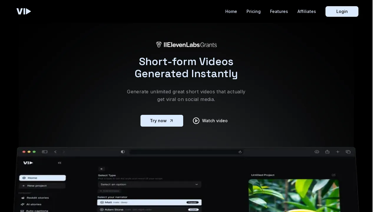 Vid AI screenshot