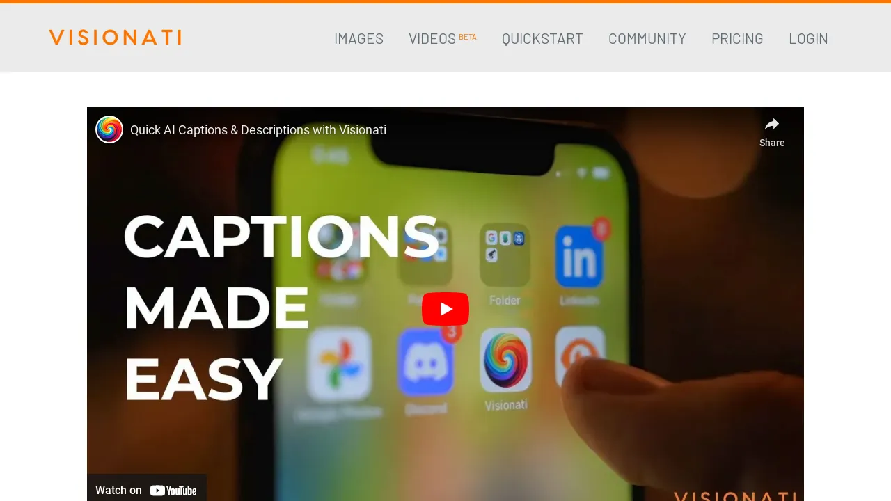 Visionati screenshot